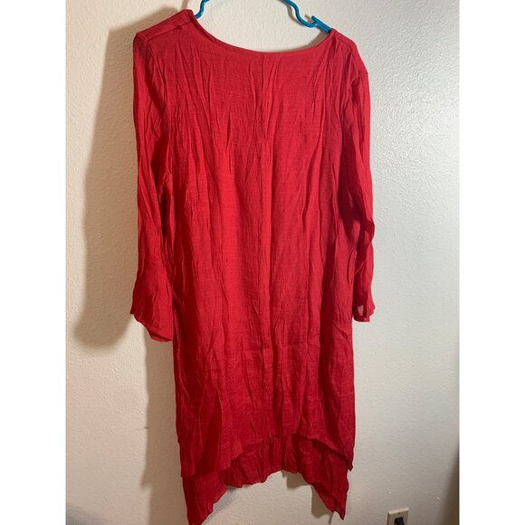 NWOT Long Sleeve Layered Maxi Dress Womens Size XL Red AC5 - Picture 2 of 4